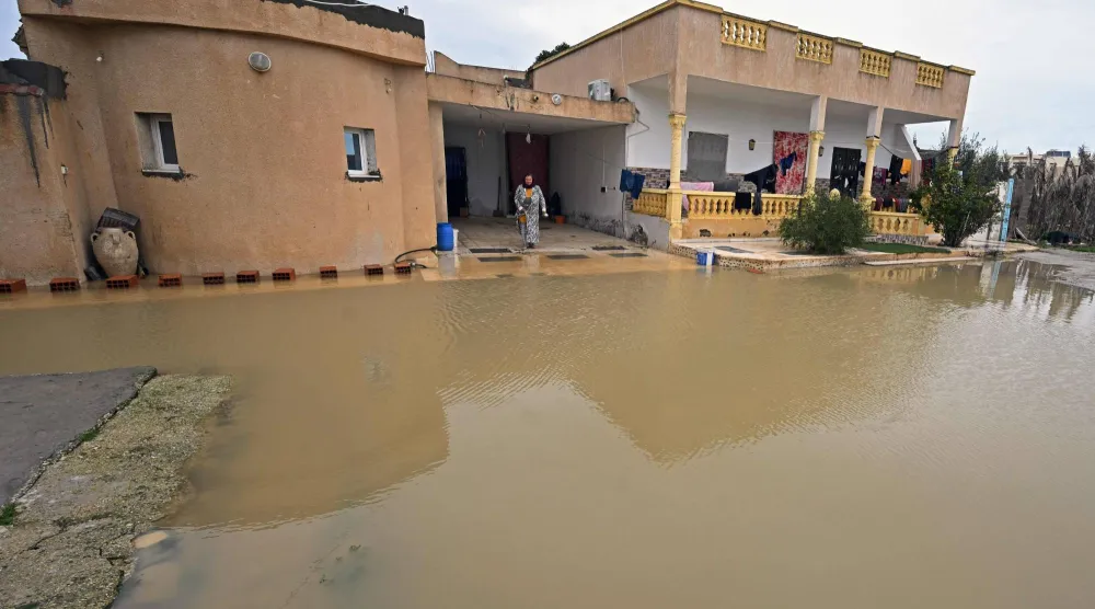 هطول أمطار غير مسبوقة منذ سنوات في تونس (أ.ف.ب) 