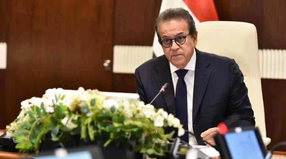 وزير الصحة المصري خالد عبد الغفار خلال أحد الاجتماعات في نوفمبر الماضي (وزارة الصحة)