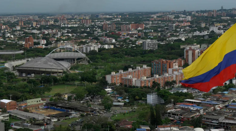 لقطة تُظهر الجزء الجنوبي من مدينة كالي بكولومبيا (أ.ف.ب)