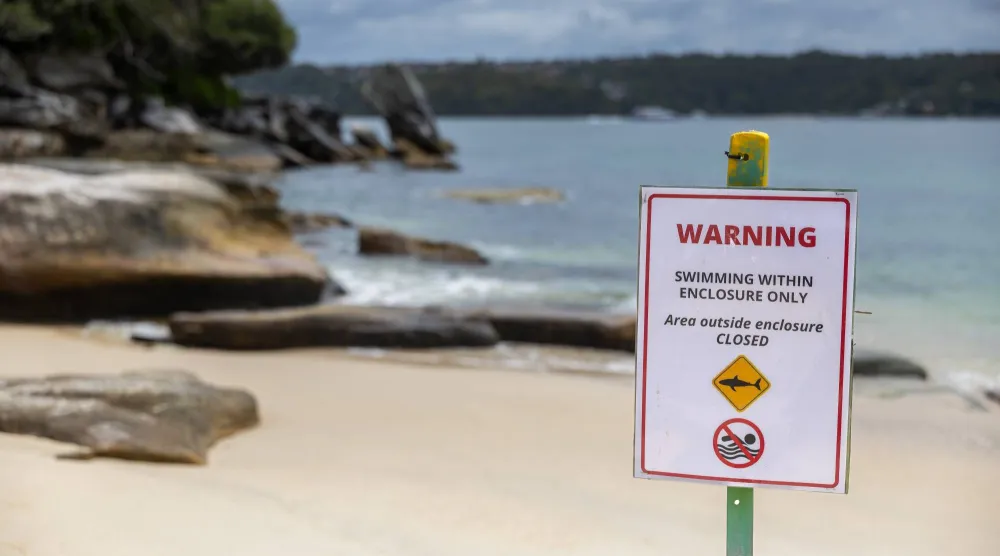 لقطة عامة تُظهر شاطئ القرش في سيدني بنيو ساوث ويلز الأسترالية (إ.ب.أ)