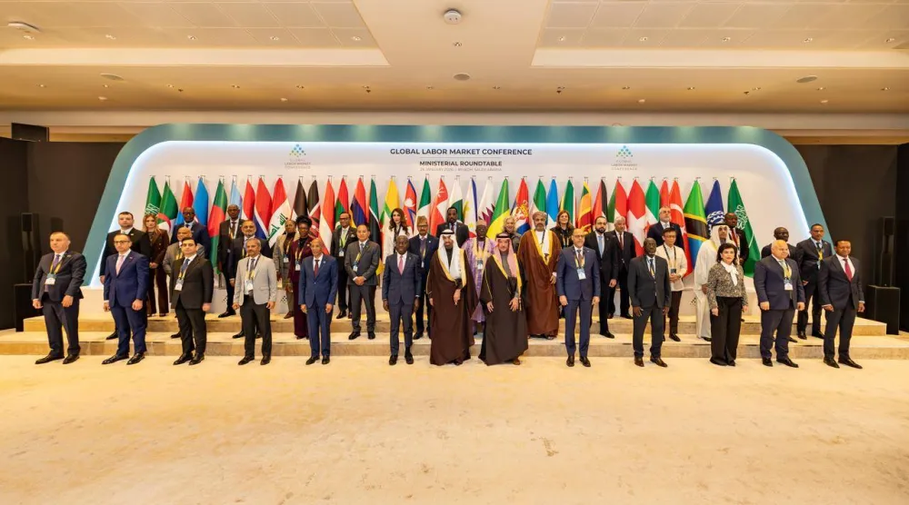 جانب من الاجتماع الوزاري بمشاركة 40 وزير عمل (المؤتمر الدولي لسوق العمل)
