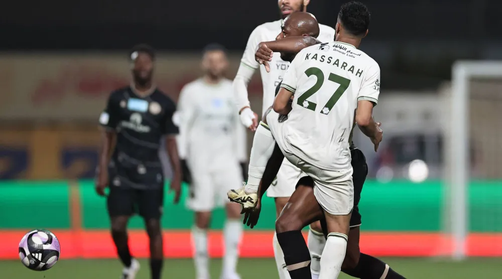 الحزم نجح بتجاوز ضمك بثنائية مقابل هدف (تصوير: سعد العنزي)