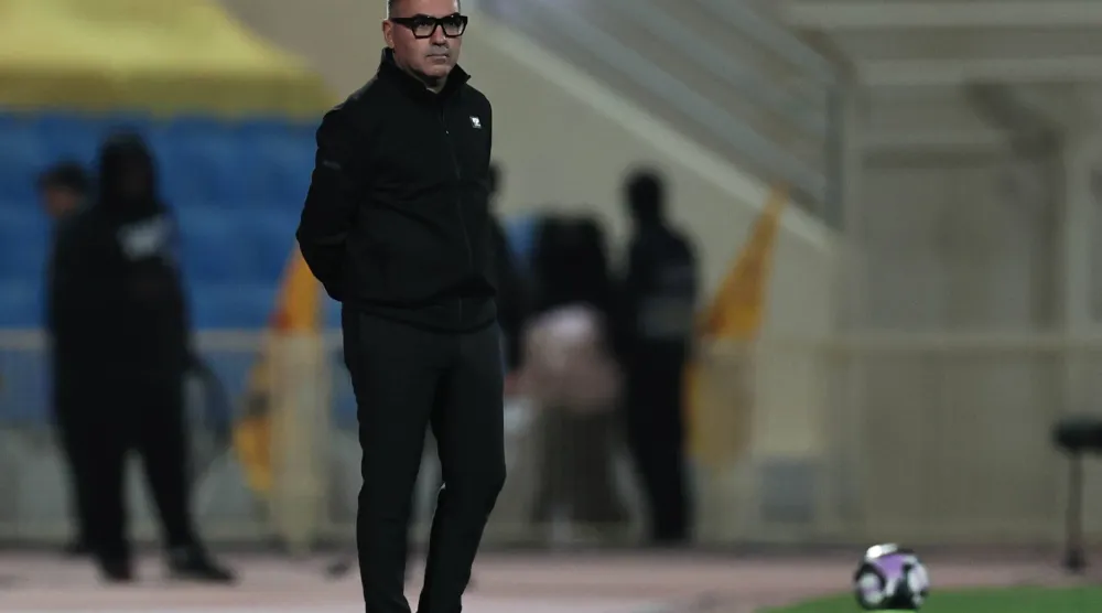 التونسي جلال القادري مدرب فريق الحزم (تصوير: سعد العنزي)