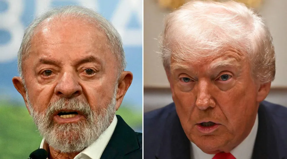 صورة مجمعة للرئيسين الأميركي دونالد ترمب والبرازيلي لولا دا سيلفا (أ.ف.ب)