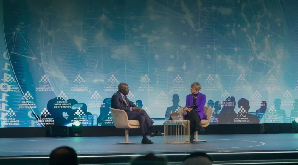 المدير العام لـ«منظمة العمل الدولية» غيلبرت هونغبو (المؤتمر الدولي لسوق العمل)