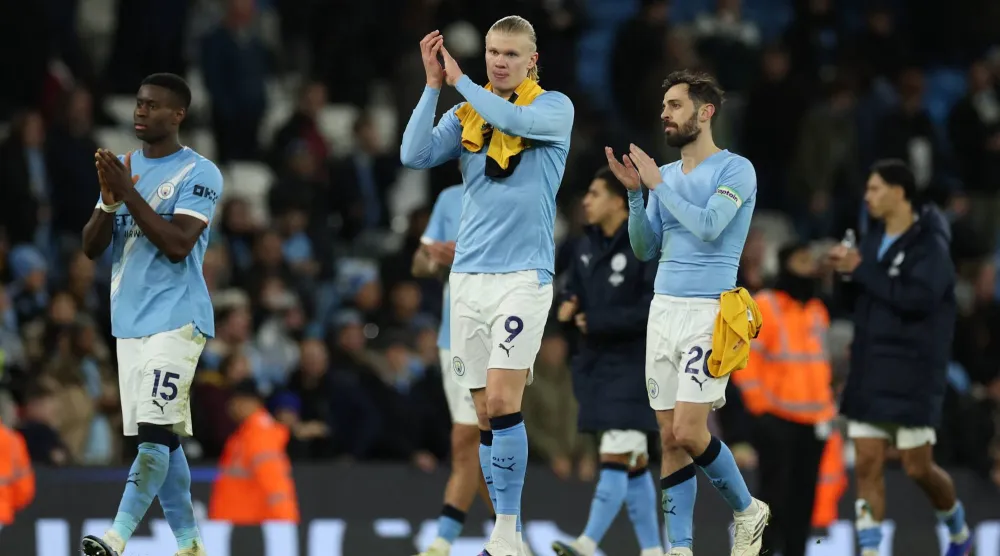 النرويجي إرلينغ هالاند مهاجم مان سيتي (رويترز)