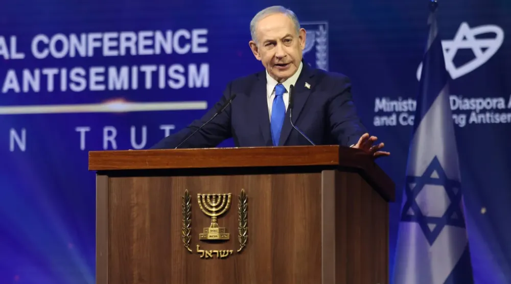 İsrail Başbakanı Binyamin Netanyahu, 26 Ocak 2026’da Kudüs’te düzenlenen bir konferansta konuşurken (EPA)