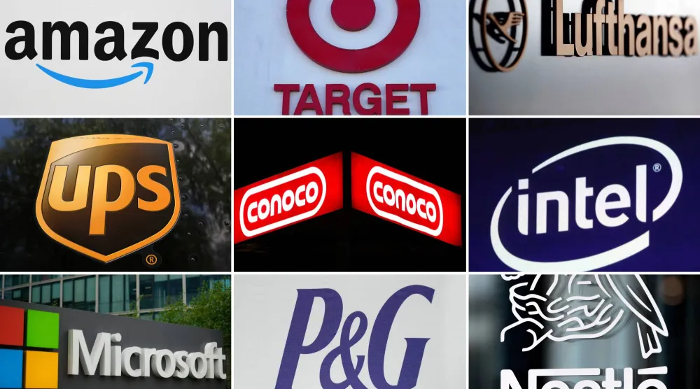 شعارات لعدد من شركات التكنولوجيا (أ.ب)