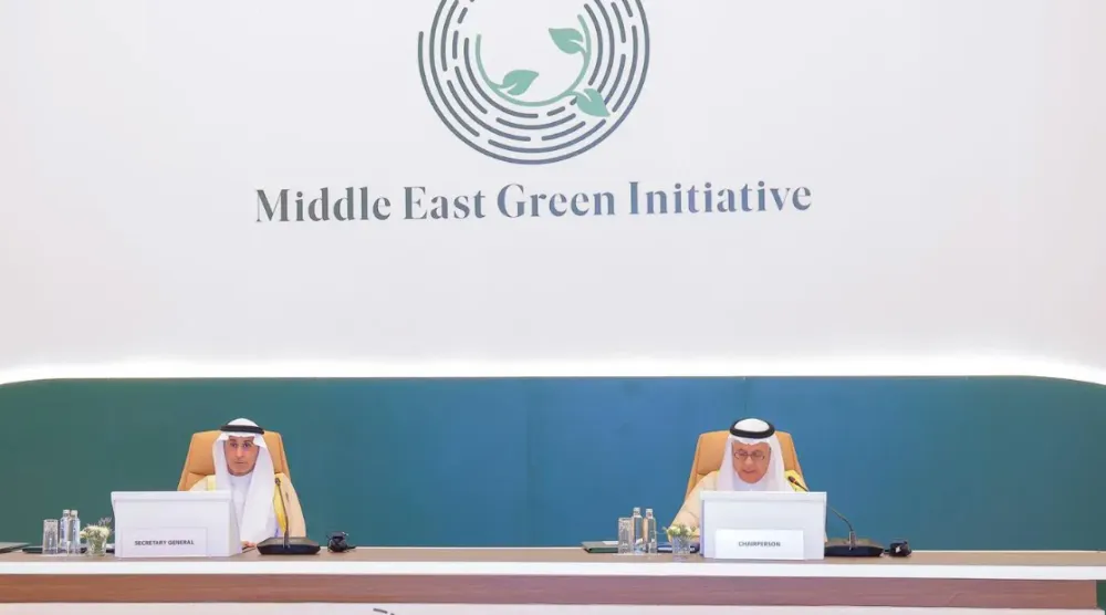 وزير البيئة والمياه والزراعة السعودي رئيس الدورة الحالية للمجلس المهندس عبد الرحمن الفضلي خلال أعمال المجلس الوزاري لمبادرة «الشرق الأوسط الأخضر» (واس)