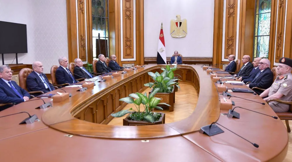الرئيس المصري عبد الفتاح السيسي في اجتماع أعضاء مجلس القضاء الأعلى في أكتوبر الماضي (الرئاسة المصرية)