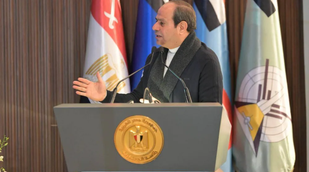 الرئيس عبد الفتاح السيسي أكد أن الأوضاع الداخلية مستقرة والسلع والاحتياجات متوافرة (الرئاسة المصرية)