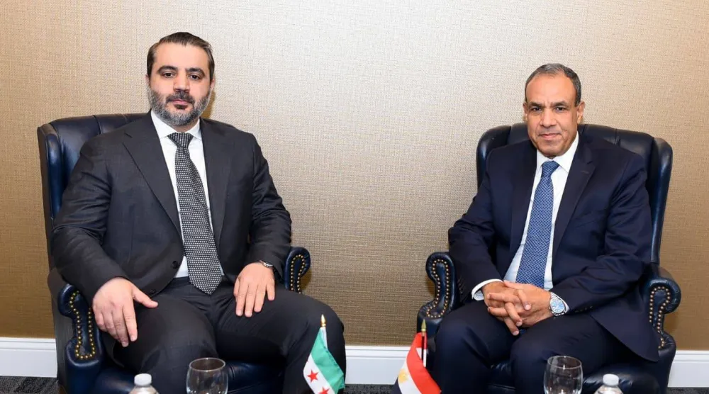 لقاء سابق بين وزير الخارجية المصري بدر عبد العاطي ونظيره السوري أسعد الشيباني (وزارة الخارجية المصرية)