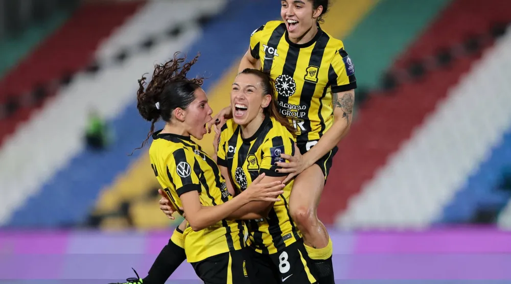 فرحة اتحادية بعد أحد الأهداف أمام العلا (موقع النادي)