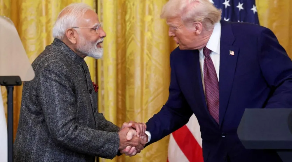 Modi, geçen yıl şubatta Trump'la Beyaz Saray'da görüşmüştü (Reuters)