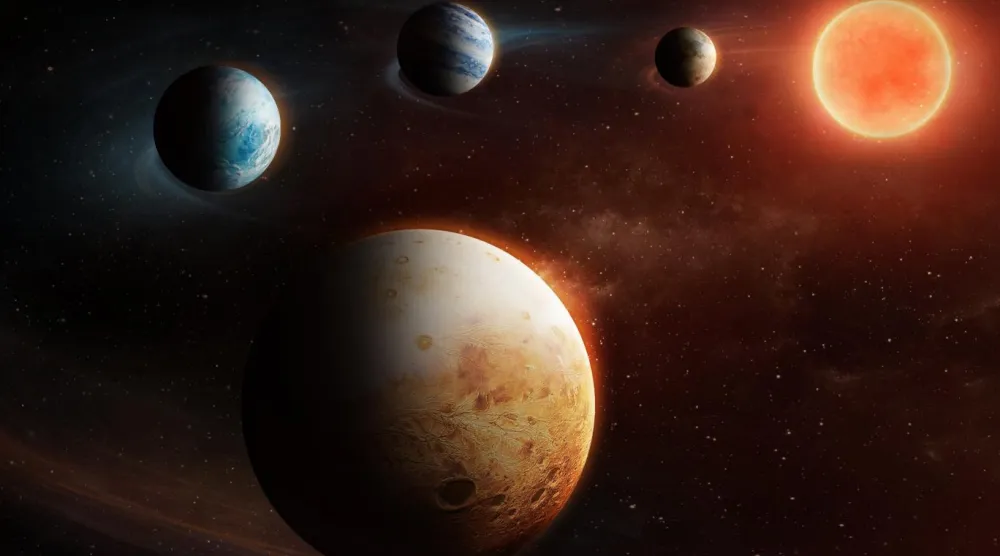 Güneş'ten daha soğuk ve daha az parlak olan LHS 1903'ün çevresindeki gezegenler, yıldızlarına çok daha yakın (Avrupa Uzay Ajansı)