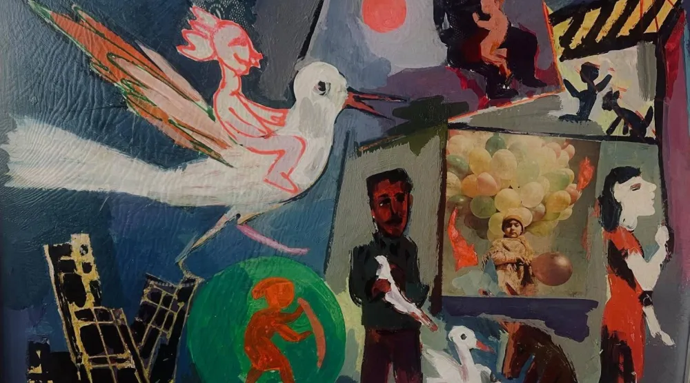 من أعمال الفنان التشكيلي المصري محمد عبلة