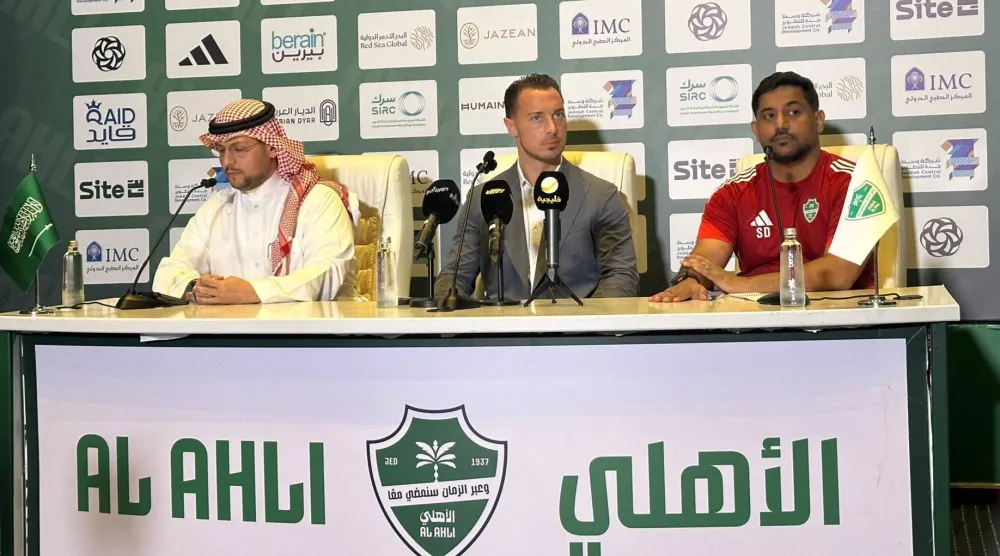 ماتياس يايسله خلال المؤتمر الصحافي (الشرق الأوسط)