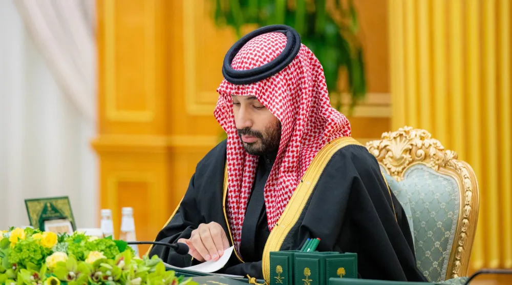 الأمير محمد بن سلمان ولي العهد السعودي لدى ترؤسه جلسة مجلس الوزراء في الرياض الثلاثاء (واس)