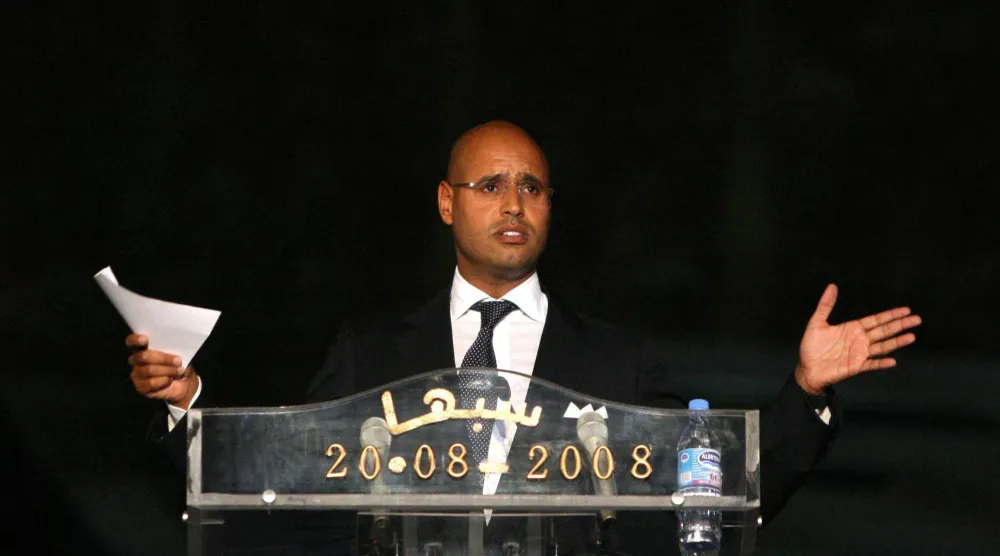 صورة أرشيفية لسيف الإسلام القذافي تعود لصيف 2008 (أ.ف.ب)