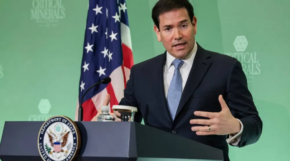 ABD Dışişleri Bakanı Marco Rubio, bugün (Çarşamba) Washington’da düzenlenen Kritik Mineraller Bakanlar Toplantısı kapsamında bir basın toplantısı düzenledi. (Reuters)