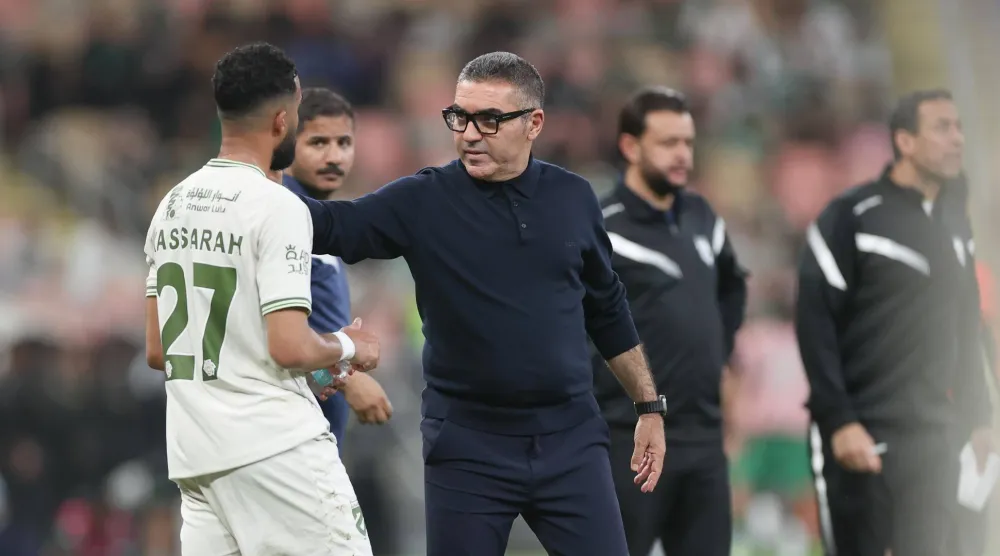  التونسي جلال قادري مدرب فريق الحزم (تصوير: عدنان مهدلي) 