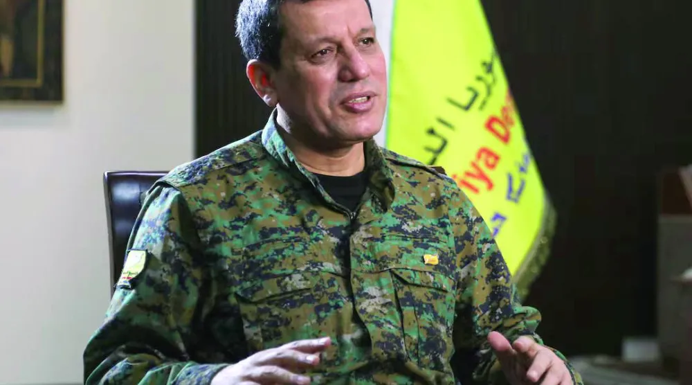 قائد «قسد» مظلوم عبدي في مقابلة مع وكالة «رويترز» بالحسكة 19 ديسمبر 2024 (رويترز)