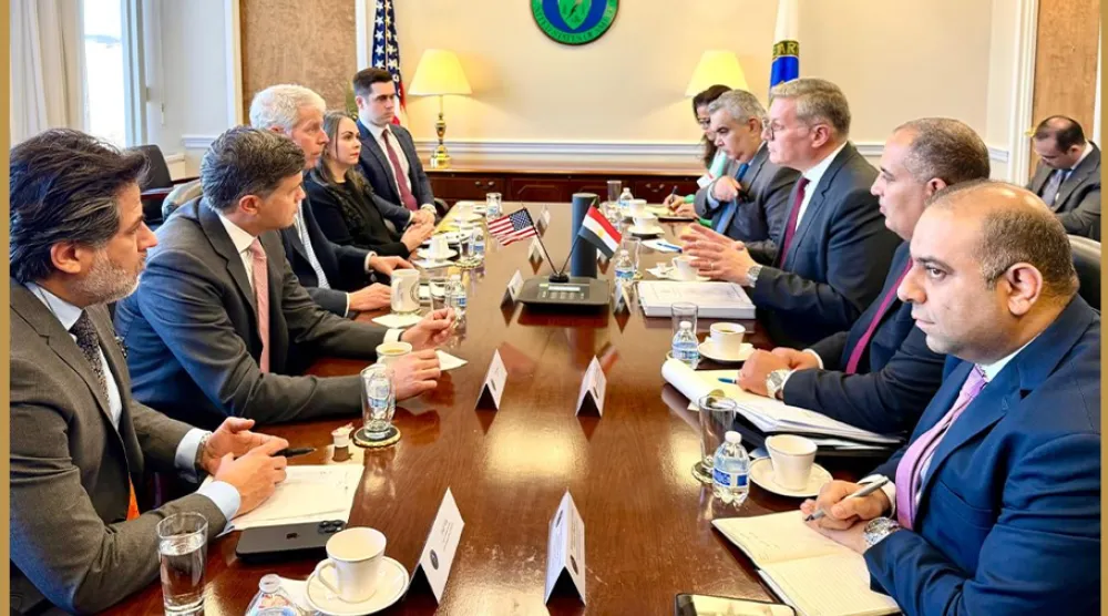 جانب من محادثات وزير البترول المصري مع وزير الطاقة الأميركي في واشنطن (وزارة البترول المصرية)