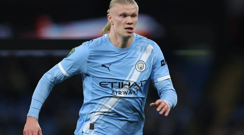 إيرلينغ هالاند نجم مانشستر سيتي (إ.ب.أ)