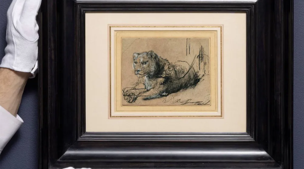 لوحة «الأسد الصغير يستريح»... (مزاد «سوذبي»)