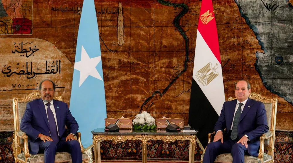 الرئيس المصري عبد الفتاح السيسي يجري محادثات في القاهرة مع نظيره الصومالي حسن شيخ محمود (الرئاسة المصرية)