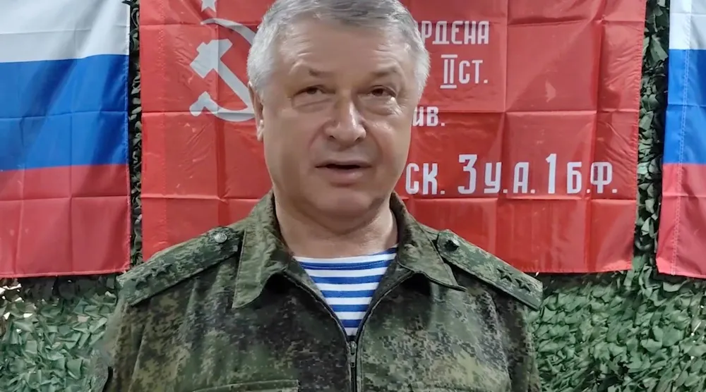 الجنرال فلاديمير أليكسييف نائب رئيس المخابرات العسكرية الروسية (لقطة من فيديو لوزارة الدفاع الروسية-أ.ب)