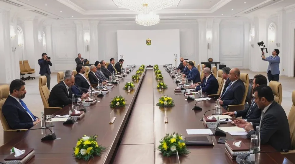 من اجتماع «تحالف قوى الدولة» الأحد الذي يضم كل القوى والأحزاب المشتركة في البرلمان والحكومة (وكالة الأنباء العراقية)