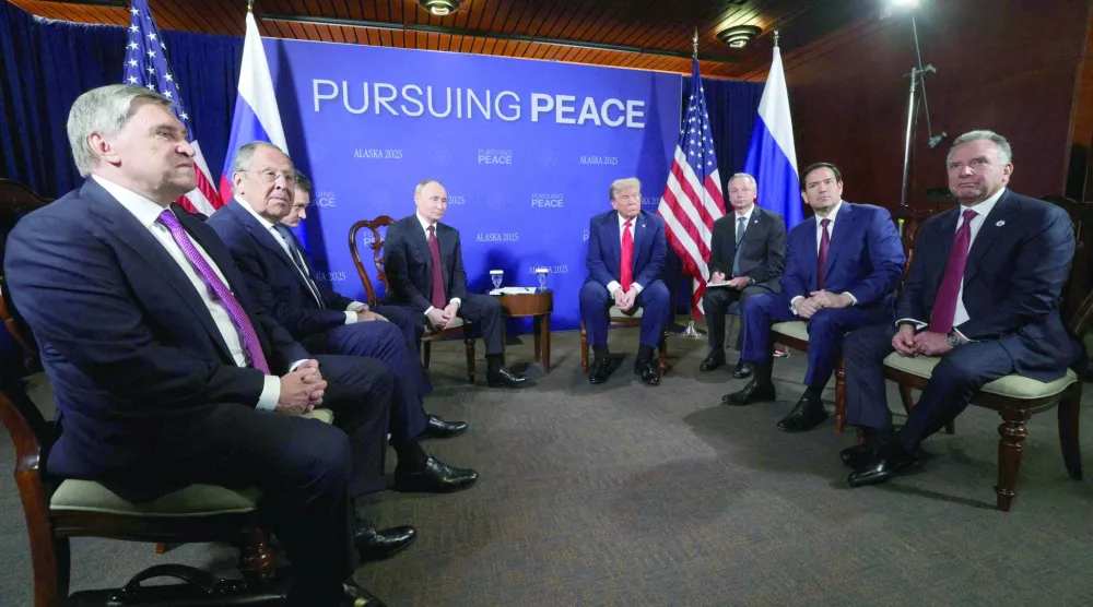 الرئيسان الأميركي دونالد ترمب والروسي فلاديمير بوتين خلال «قمة ألاسكا» 15 أغسطس 2025 (أ.ف.ب)