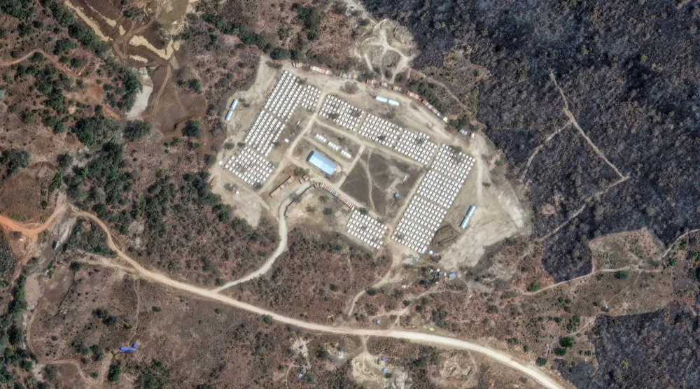 صورة جوية تظهِر الموقع الرئيسي للمعسكر في أثيوبيا (رويترز)