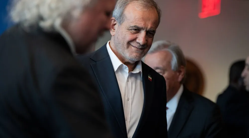 Masoud Pezeshkian, the President of Iran, attends the United Nations General Assembly at United Nations headquarters, on Sept. 25, 2025. (AP)