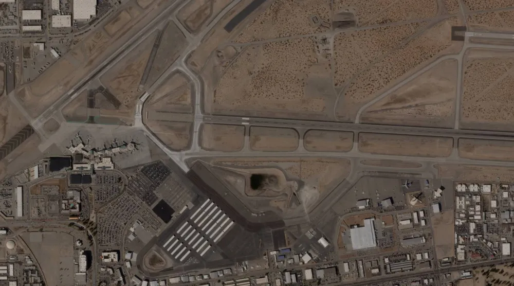 صورة بالقمر الاصطناعي لمطار إل باسو الدولي في ولاية تكساس الأميركية (رويترز)