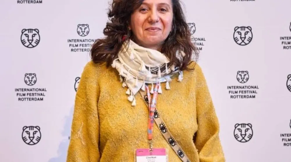 مي عودة خلال حضورها مهرجان روتردام (الشرق الأوسط)