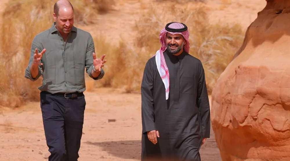 الأمير ويليام اطّلع على مواقع طبيعية وتاريخية وثقافية في العلا (الهيئة الملكية للمحافظة)