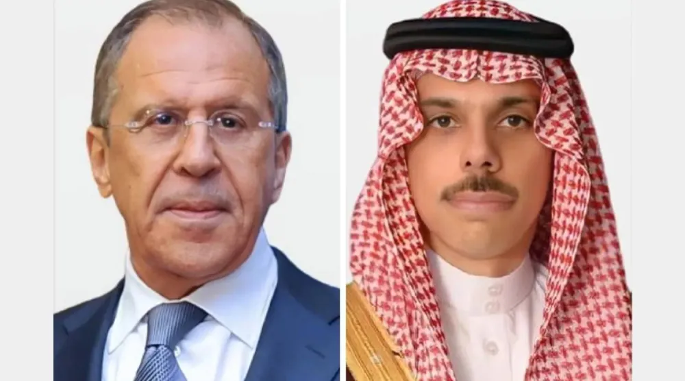 الأمير فيصل بن فرحان والوزير سيرغي لافروف (الخارجية السعودية)