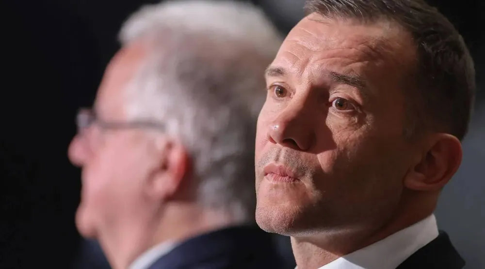 أندريه شيفتشينكو رئيس الاتحاد الأوكراني لكرة القدم (أ.ف.ب)