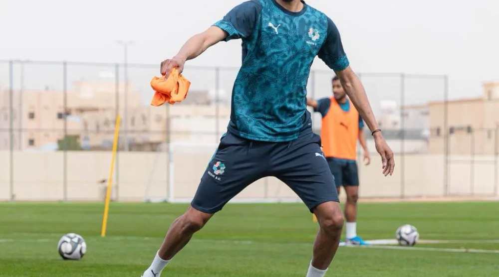 سلمان الفرج خلال التدريبات (نادي نيوم)