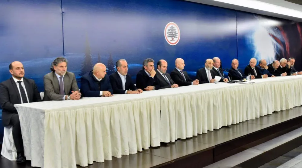 رئيس حزب «القوات اللبنانية» يترأس اجتماعاً لتكتل «الجمهورية القوية» في معراب (أرشيفية - إعلام القوات)