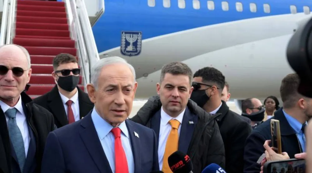 صورة نشرها موقع رئيس الوزراء الإسرائيلي بنيامين نتنياهو من لقائه مع الرئيس الأميركي دونالد ترمب في البيت الأبيض اليوم