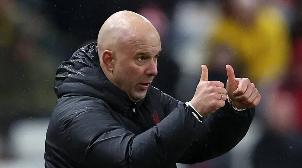 Soccer Football - Premier League - Sunderland v Liverpool - Stadium of Light, Sunderland, Britain - February 11, 2026 Liverpool manager Arne Slot reacts REUTERS/Scott Heppell  