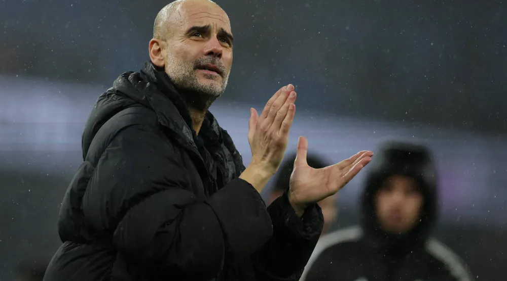 المدرب الإسباني لمانشستر سيتي الإنجليزي بيب غوارديولا (رويترز)