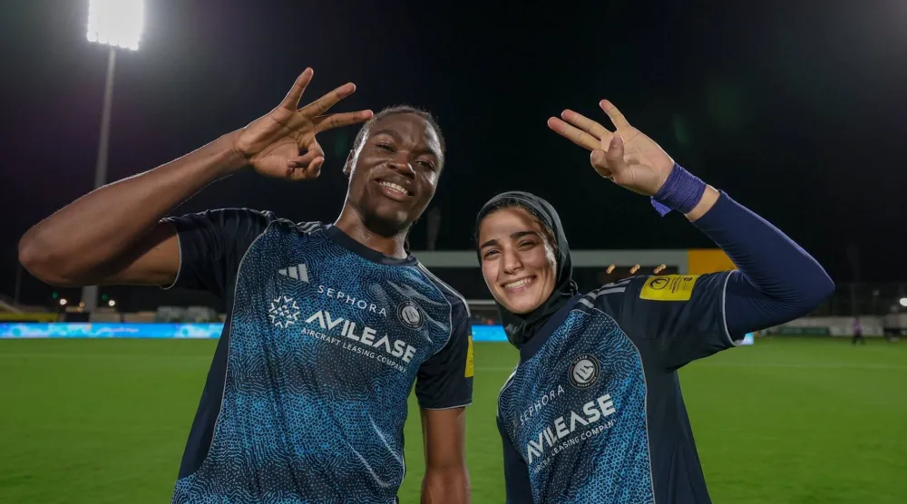 فرحة نصراوية بعد الفوز على الاتحاد (الشرق الأوسط)