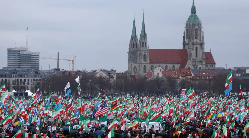 Münih’te düzenlenen İran rejimi karşıtı protestolardan, 14 Şubat 2026 (Reuters)