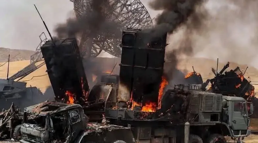 صورة وزعها فصيل «درع الشمال» الحليف للجيش وقال إنها لمنصة دفاع جوي دمرها الجيش (فيسبوك)