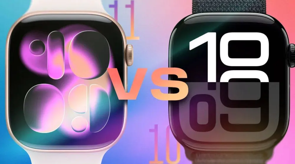 ساعتا "ابل" : سيريز 11(الى اليسار) ة"سيريز 10-الى اليمين