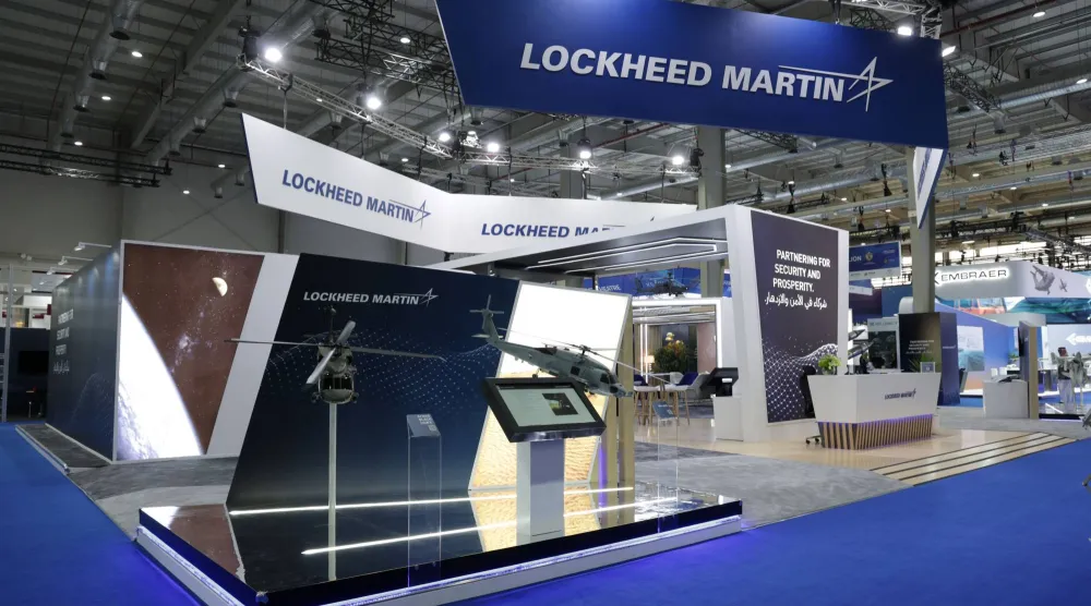 مشاركة شركة لوكهيد مارتن في معرض الدفاع العالمي في العاصمة السعودية الرياض (الشرق الأوسط)